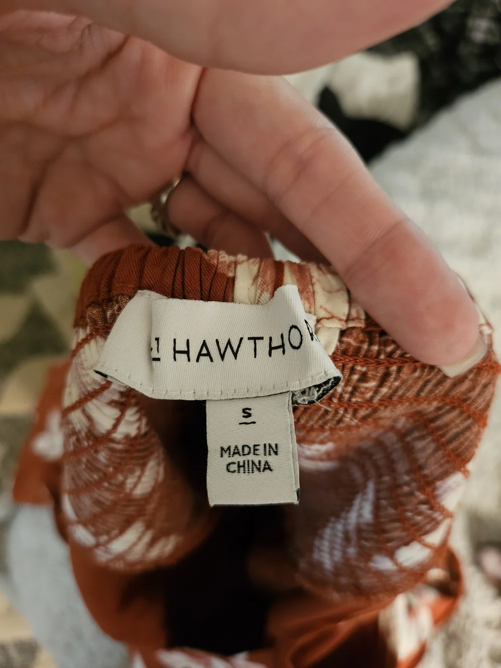 41 Hawthorn Rust Slip Dress with White Floral Print - Picture 5 of 5